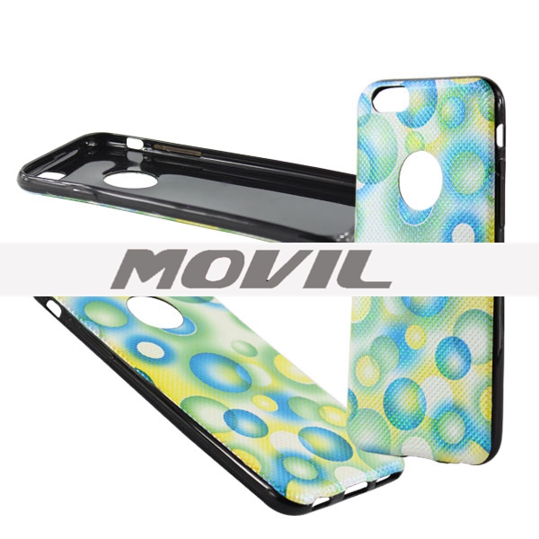 NP-2676 Impreso stick piel tpu funda pu cubierta trasera para apple iPhone 6-3